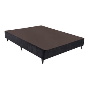 Base Sommier Camurça Preto Viúva (128x188x30) - Revestida em Camurça - Ortobom