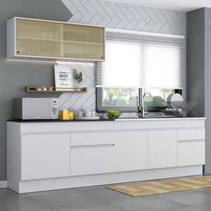 Armário de Cozinha Compacta com Rodapé Veneza Multimóveis MP2112.891 Branco