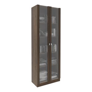 Armário Estante com 2 Portas de Vidro Multimóveis CR25069 Rustico