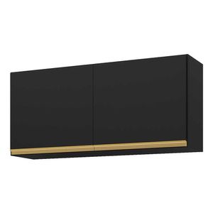 Armário Aéreo Cozinha 120 cm 2 Portas Veneza Multimóveis Preto