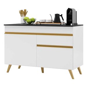 Balcão Cozinha Gabinete Pia 120 cm 2 Portas 1 Gaveta Veneza Multimóveis Branco