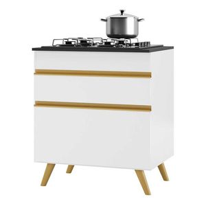 Balcão Cozinha para Cooktop 70 cm 1 Porta 1 Gaveta Veneza Multimóveis Branco