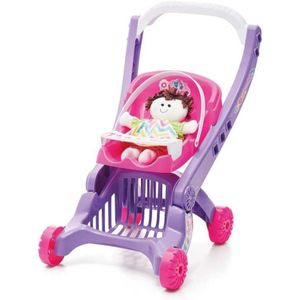 Carrinho de Boneca Bebaby Assento Rosa Tateti 0214