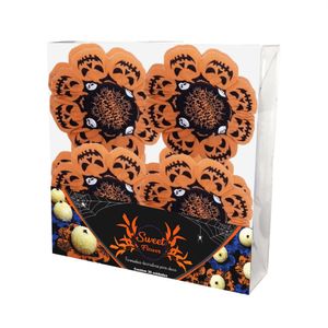 Forminha Decorativa Abóbora Laranja para Doces Halloween 30 Unidades