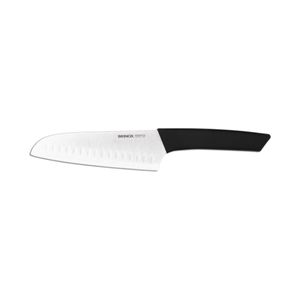 Faca P/ Fatiar e Picar Santoku 7 Polegadas Aço Inoxidável e Polipropileno cor Preto Linha Versatile Brinox