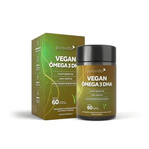 Vegan Ômega 3 DHA Puravida 500mg 60cáps