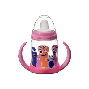 Copo Infantil Tramontina Monsterbaby em Polipropileno com Bico de Silicone Rosa