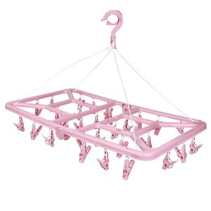 Mini-varal Retangular Dobrável 32 Prendedores - Rosa