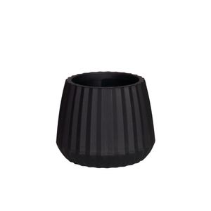 Vaso Cachepot Wave 19cm Preto