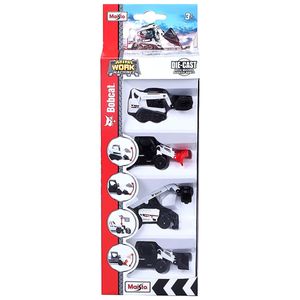 Pack Com 4 Miniaturas Bobcat Machines Branco Maisto 12435