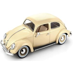 Miniatura Carro Volkswagen Kafer Beetle 1/18 Plus Bege Bburago 12029