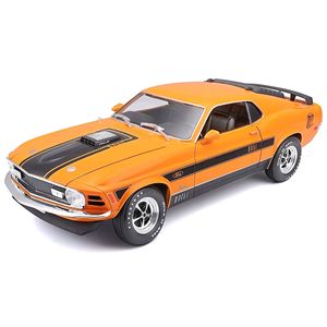 Miniatura Carro Ford Mustang Mach 1 1970 1/18 Laranja Maisto 31453