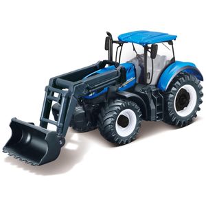 Miniatura Trator T7.315 Com Pá Carregadeira New Holland Farm Bburago 31632