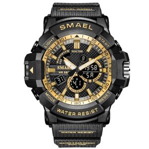 Relógio Masculino Smael AnaDigi 8036 - Preto e Dourado