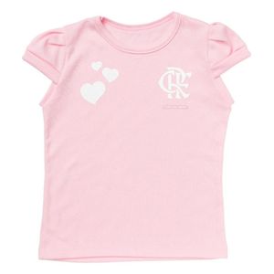 Camisa Infantil Flamengo Baby Look Rosa Oficial