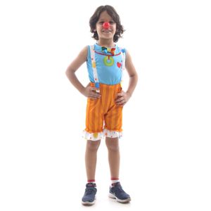 Fantasia Palhaço Infantil Curto Macacão - Circo Completo