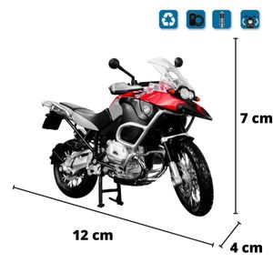 Miniatura Moto Bmw R 1200 Gs 1/12 Vermelha Maisto 31101