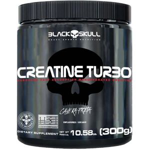Creatina Turbo Pote 300g Suplemento Black Skul Caveira Preta