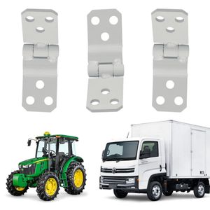 Kit 3 Dobradiças Porta Linha Agrícola Baú Cabine Uso Geral