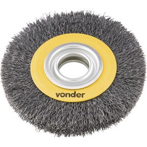 Escova Circular Ondulada 6x3/4  Furo 1.1/4  Aço Carbono Poli