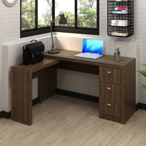 Escrivaninha/Mesa Escritório De Canto Cr25011 Nogal