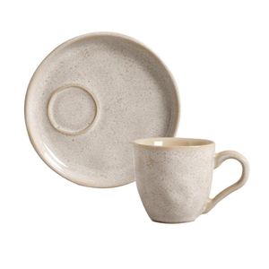 Conjunto com 6 Xícaras De Café Bio 70ml com 6 Pires Descentralizado Latte