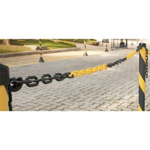Corrente pvc elo 10x35x40mm amarela/preta com 10mts - Vonder