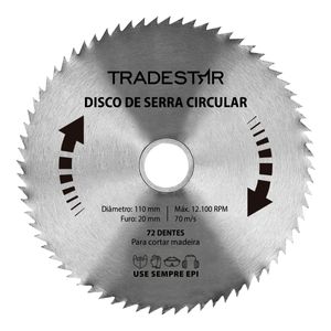 Disco Lamina Circular P/ Madeira 110x20mm Makita 72 Dentes