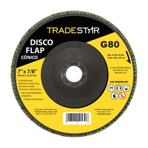 Disco Lixa Flap Cônico 180mm Grão 80