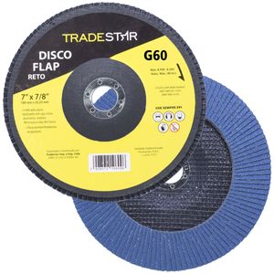 Disco de Lixa Flap 7" Pol Grão 60 P/ Lixadeira 01 UN Reto