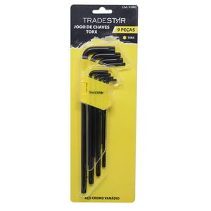 Jogo De Chaves Torx ,hexalobular, T10 A T50, Com 9 Peças