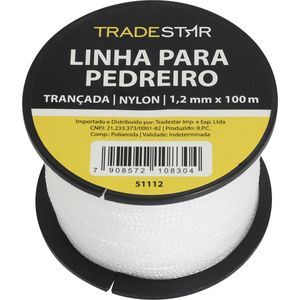 Linha Pedreiro Nylon Trançada 0,8MMx100M Bca C/ 2 Tradestar