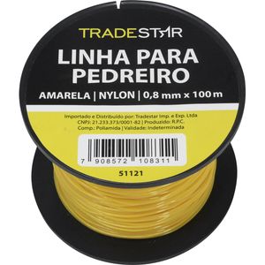 Linha P/ Pedreiro Nylon Lisa 0,8MMx100M Am C/ 2 Tradestar