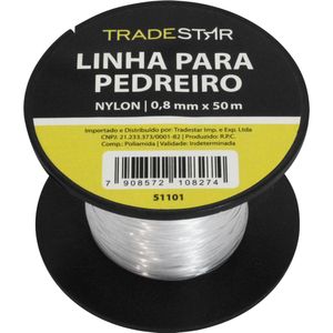 Linha P/ Pedreiro Nylon Lisa 0,8MMx50M Branca C/ 2 Tradestar