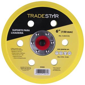 Disco Suporte Lixadeira Roto Orbital Roquite Hookit Prato 6"