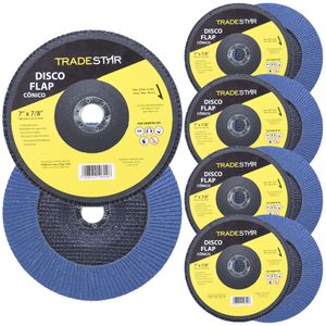 Kit Disco de Lixa Flap 7" Pol Grão 40 P/ Lixadeira 10 UN