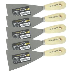 Kit 5 Espátula 8 cm Aço Gesso Massa Corrida Multiuso  Drywal