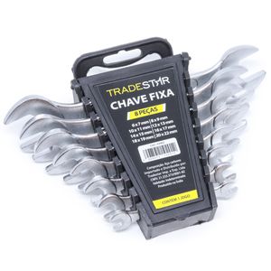 Jogo Chave Boca Fixa Aço Com 8 Peças 6 a 22mm Tradestar