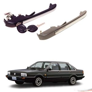 Par Maçanetas Diant Friso Inox C/ Chave Santana G1 84 a 91