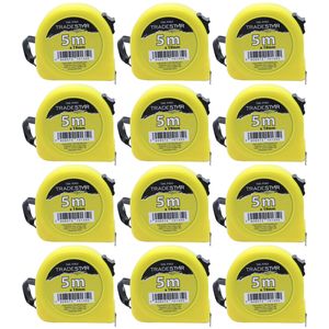 Kit 12 Trena Aço Metal 5m Bolso Fita Com Trava Profissional