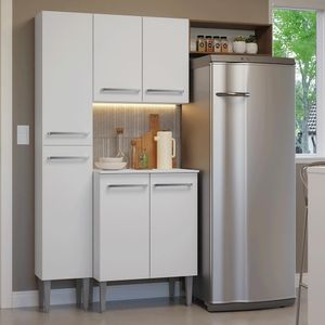 Armário de Cozinha Compacta 156 cm Branco Emilly Madesa 03
