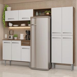 Armário de Cozinha Completa 229cm Rustic/Branco Emilly Madesa 017