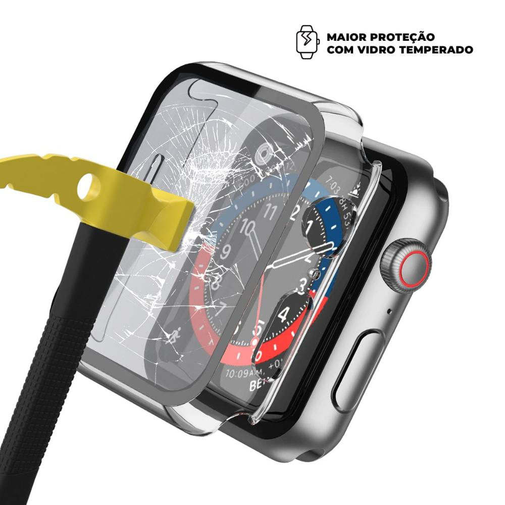 Case Para Apple Watch 38mm - Armor - Acompanha Película Integrada Na Case - Transparente - Gshield