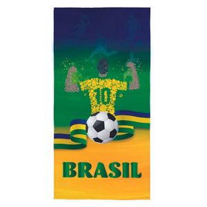 Toalha de Banho Praia 70x140cm Brasil Torcida Lepper