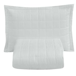 Kit Cobre Leito Colcha Monaco Solteiro Dupla Face 2 Peças - Branco