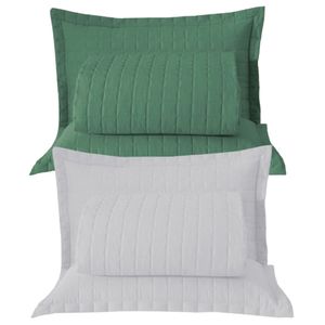 Combo 2 Kit Cobre Leito Colcha Monaco King Dupla Face - Verde - Branco