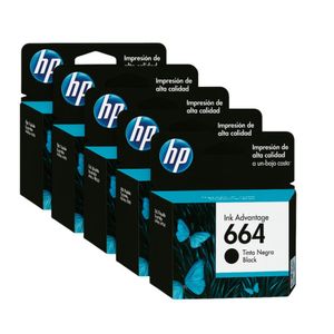 Kit Cartucho de Tinta HP 664 F6V29AB Preto 5 Unidades