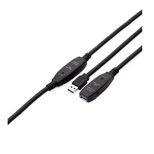 Cabo Extensor 10 Metros, USB 3.0 Macho Para USB 3.0 Femea Comtac, Amplificador Sinal Ativo, Preto, 2