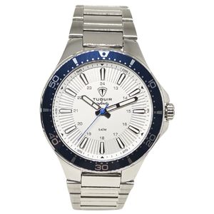 Relógio Masculino de Aço Tuguir Analógico Infinity 23-2238 Prata e Branco e Azul