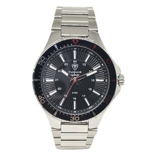 Relógio Masculino de Aço Tuguir Analógico Infinity 23-2238 Prata e Preto e Vermelho